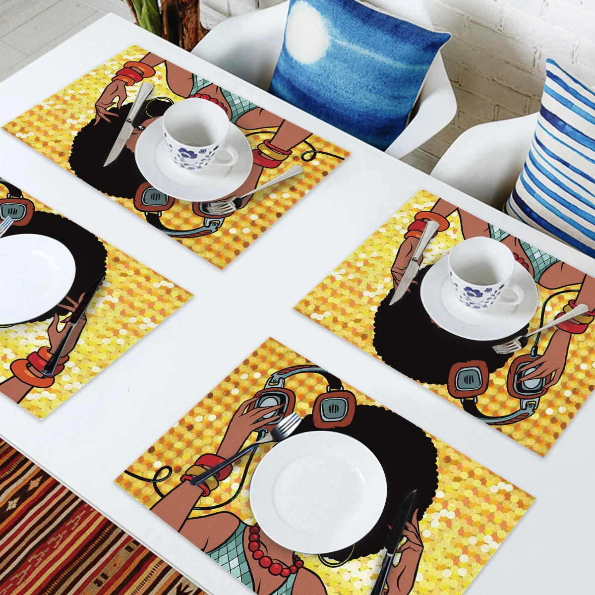 Музыкальная африканская Женская кухонная подставка с принтом коврик для