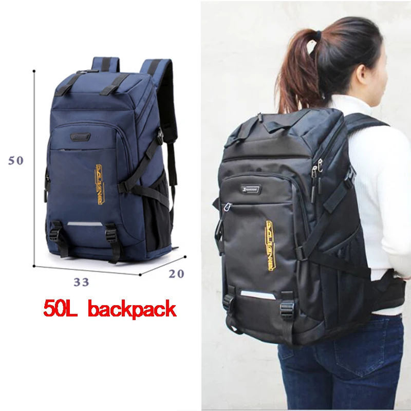 50L black 80L водонепроницаемый мужской рюкзак унисекс для путешествий, спортивная сумка для альпинизма, туризма, альпинизма, кемпинга, рюкзак для мужчин - Цвет: 50L black
