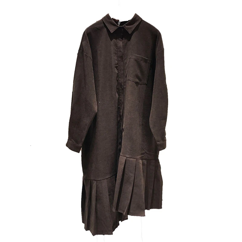 LANMRE 2020 весеннее Новое модное женское платье с длинным рукавом сплошного цвета