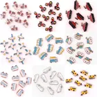 40 шт.лот Мини милый автомобиль школьный автобус плавучие подвески пожарная машина кулон медальон ожерелья ювелирные изделия