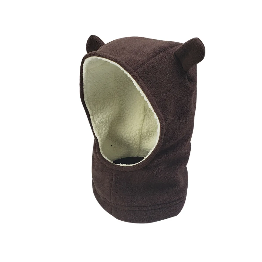 Fleece Lined Winter Kids Hat with Ear Baby Boys Girls Scarf Outdoor Caps Mask Toddler Hood Scarves Ski | Детская одежда и обувь