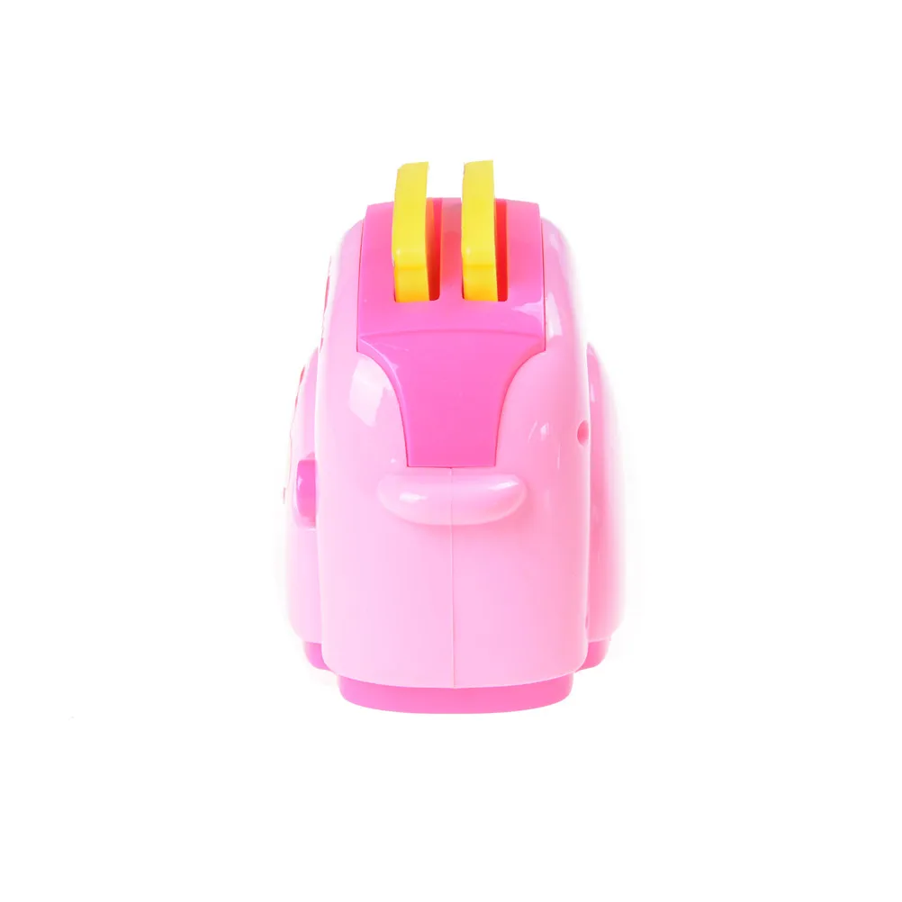 

1pc Mini Cute Pink Bread Toaster With Light Dollhouse Gifts Kitchen Pretend Play Toys