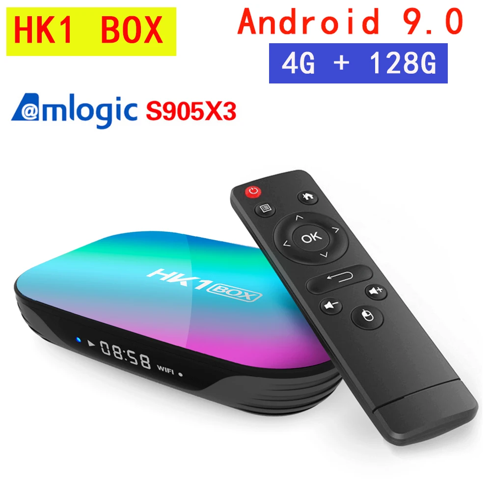 HK1 коробка Android 9 0 Смарт ТВ 4 Гб 64 128 Amlogic S905X3 2 4G & 5G Wi Fi Bluetooth 8K 1000M Media Player Декодер
