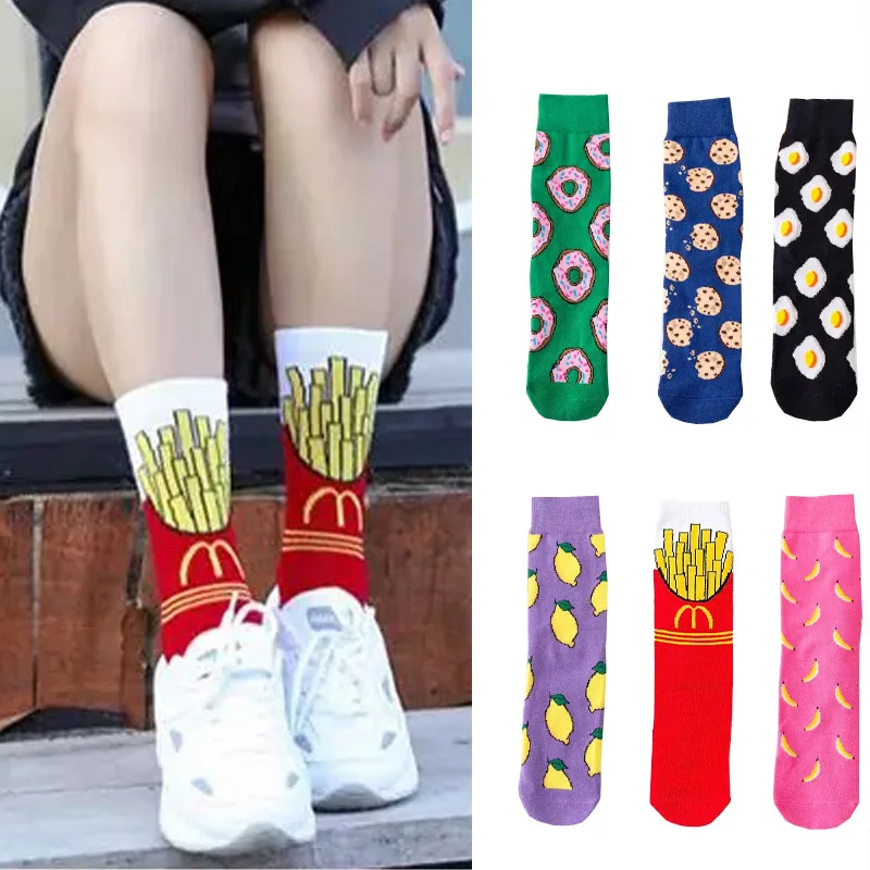 Милые Мультяшные женские Фрукты Банан авокадо лимон яйцо печенье пончики еда