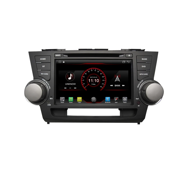 2 din Android 10 автомобильный dvd-плеер gps-навигация для Toyota Highlander XU40 2007-2011 2012 2013 2014 Радио