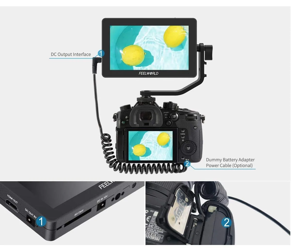 FEELWORLD F6 Plus 5,5 дюймов для однообъективной цифровой зеркальной фотокамеры полевой монитор 3D LUT сенсорный экран 4K HDMI ips FHD 1920X1080 монитор для камеры