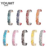 yoiumit new 14mm butterfly bracelet stainless steel jewelry womens cuff interchangeable leather bracelets boho 2021 accessories
