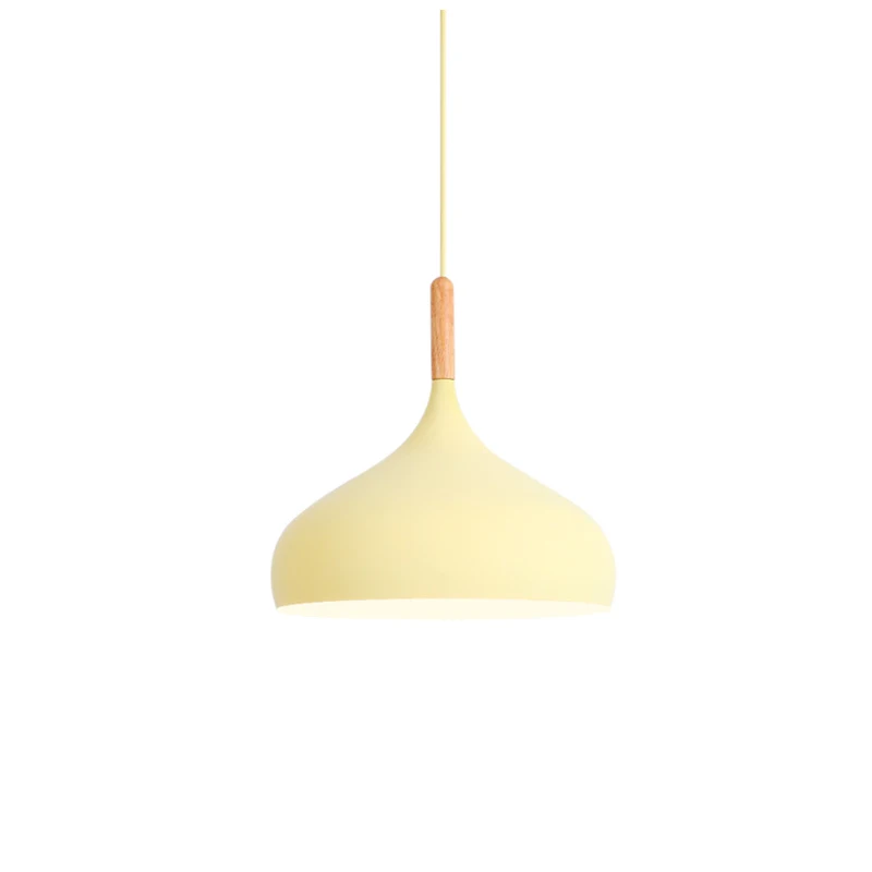 C style yellow Разноцветный подвесной светильник с блеском, деревянный подвесной светильник для ресторана, кухонный светильник, современный E27 светодиодный подвесной светильник - Цвет корпуса: C style yellow