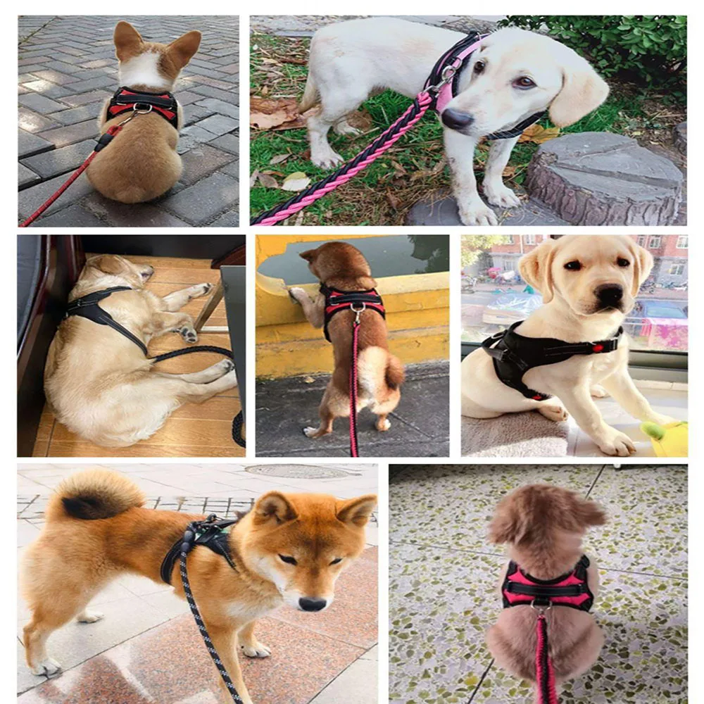 

Puppy Harness Pet Adjustable Reflective and Breathable For Small Medium Large Dog Harness Vest Dogs Supplies Pets Accessiories