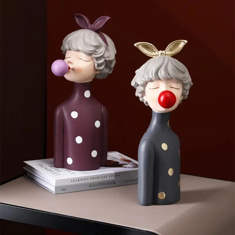 

Nordic Cute Bubble Girl Decoration Resin Creative Light Luxury Living Room Tv Cabinet Desktop Decoration Birthday Gift