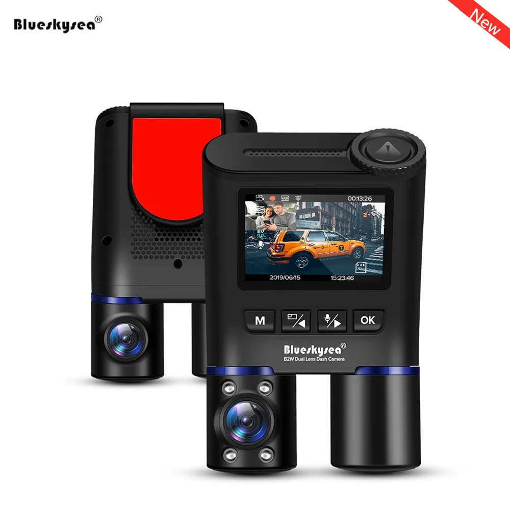 Автомобильный видеорегистратор Blueskysea с двумя объективами мини камера B2W HD 1080P
