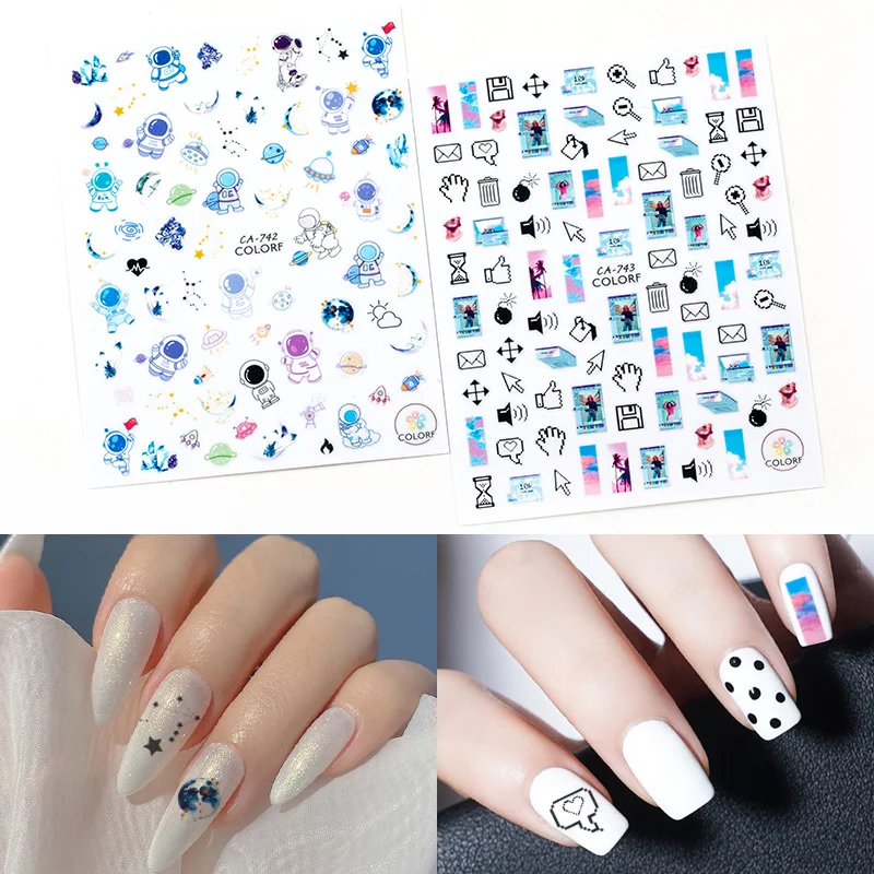 

3D with sticky stickers sexy portrait letter stickers personality art face nail stickers DIY nail decoration