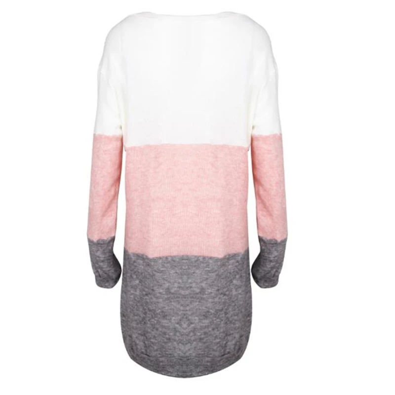 

2022 Color Splicing Long Sleeve Maternity Sweaters Pregnant Women Sweater Dress European Winter Pregnancy Warm Pullover Clothes