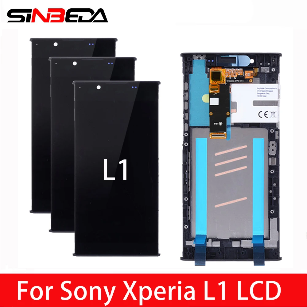 

ЖК-дисплей 5,5 дюйма для Sony Xperia L1, сенсорный ЖК-экран с рамкой и дигитайзером в сборе для SONY Xperia L1, G3312, G3311, G3313, сменный ЖК-дисплей