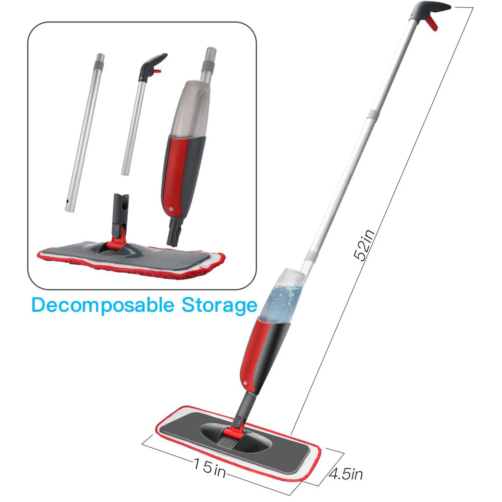 

Spray Floor Mop with Replacement Microfiber Pads Washing Flat Mop Home Kitchen Laminate Wood Ceramic Tiles Floor Cleaning Tools