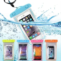 3 5 6inch waterproof swimming bag phone pouch drift diving luminous underwater dry bag phone case cover for water sports beach