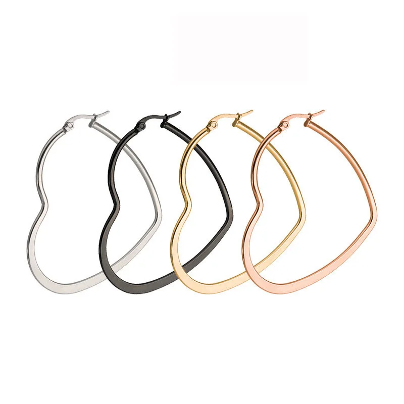 

New Fashion Hollow Peach Heart Earring Metal Plating Ornaments Simple Dangle Earrings For Women Copper Brincos Jewelry