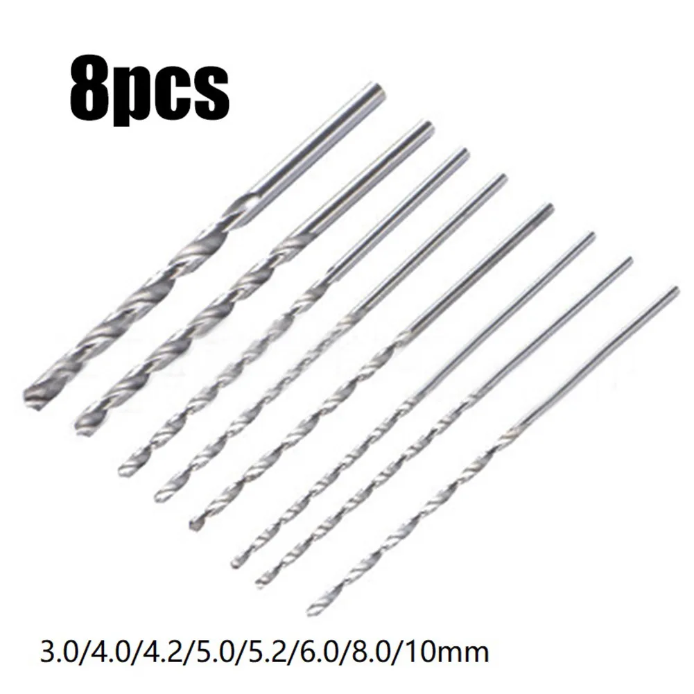 

5Pcs 200mm 3/4/4.2/5/5.2/6/8/10mm High Speed Steel Extra Long Drill Bit Set Metal Multi Tools Power Tool Accessory