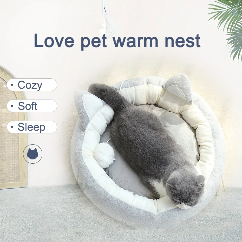 

Кровать для собаки, кровать для кошки, милая мягкая детская кровать с ушками кролика, легко моется для маленьких и средних собак, пород кошек