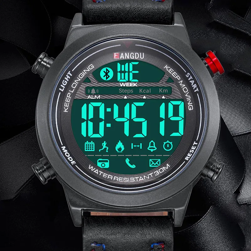 Мужские спортивные Смарт часы с хронографом и будильником|Мужские электронные