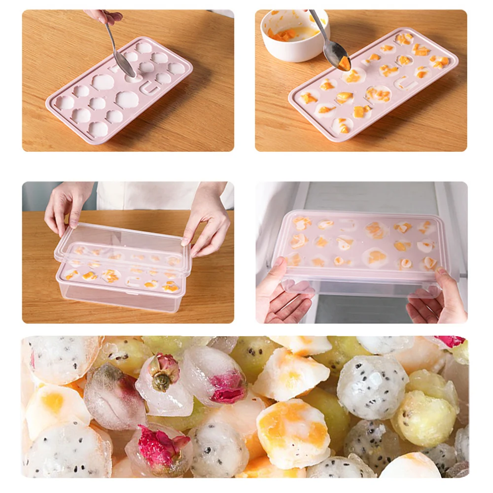 Форма для льда с 17 ячейками форма домашнего холодильника крышкой коробка сделай