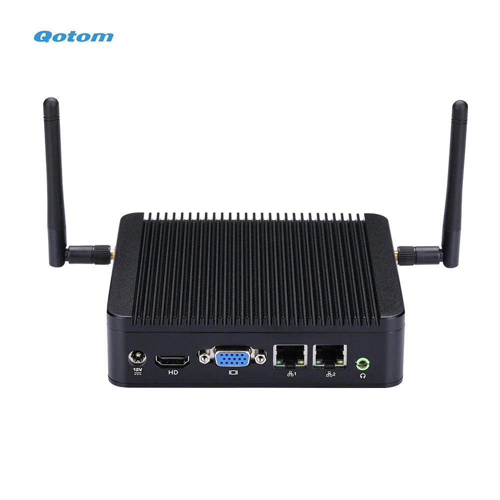 QOTOM безвентиляторный мини ПК Q190S с процессором BayTrail j1900 четырехъядерный До 2 42 ГГц
