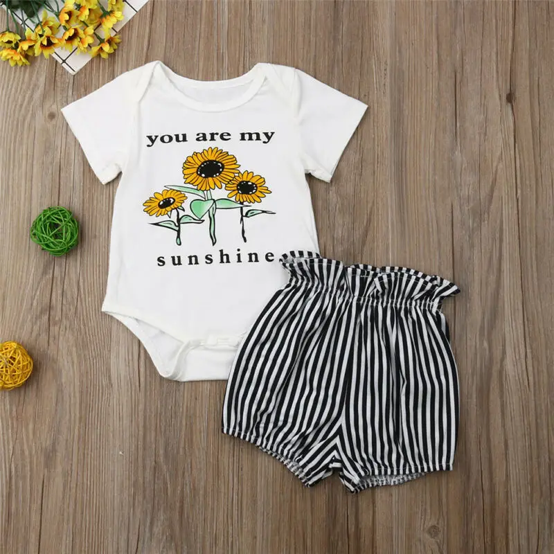 Комплект одежды для маленьких девочек коллекция 2019 года детский летний Боди с