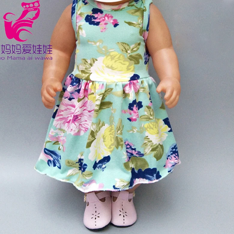 Fits for 43cm Infant Baby Doll Dress Green Flor Patttern Underwear 18&quot Bebe Accessories Toys Wear | Игрушки и хобби