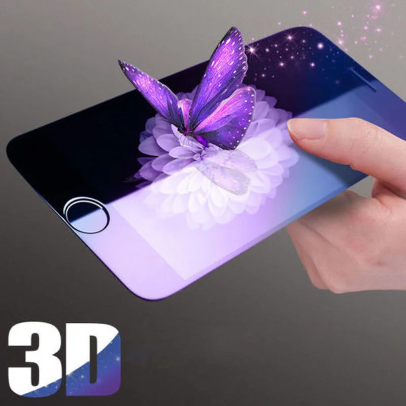

Eyecare Resistance Blu-ray Purple Light 3D Full Cover Tempered Glass for Iphone6 6s 6 6s 7 Plus Soft Edge Screen Protector Film