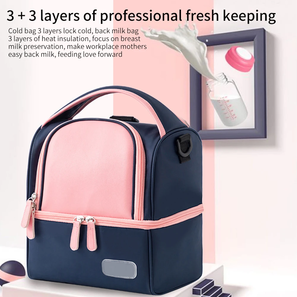 

Insulation Travel Portable Large Capacity Breastmilk Cooler Bag Waterproof Leakproof Double Layers Oxford Cloth Storage Pouch