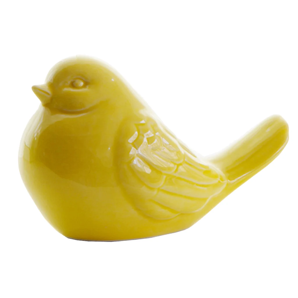 Ceramic Bird Ornament Porcelain Statues Figurine Home Decor -Yellow | Дом и сад