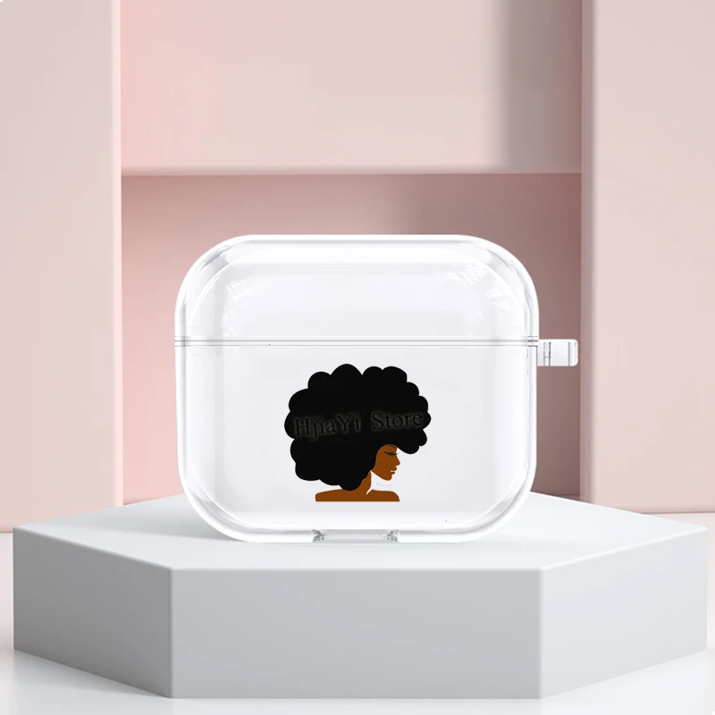

Черный женский чехол с волосами афро-девушки для Apple Airpods 3 мягкий чехол для Airpods Pro Airpods 2 беспроводные наушники Funda