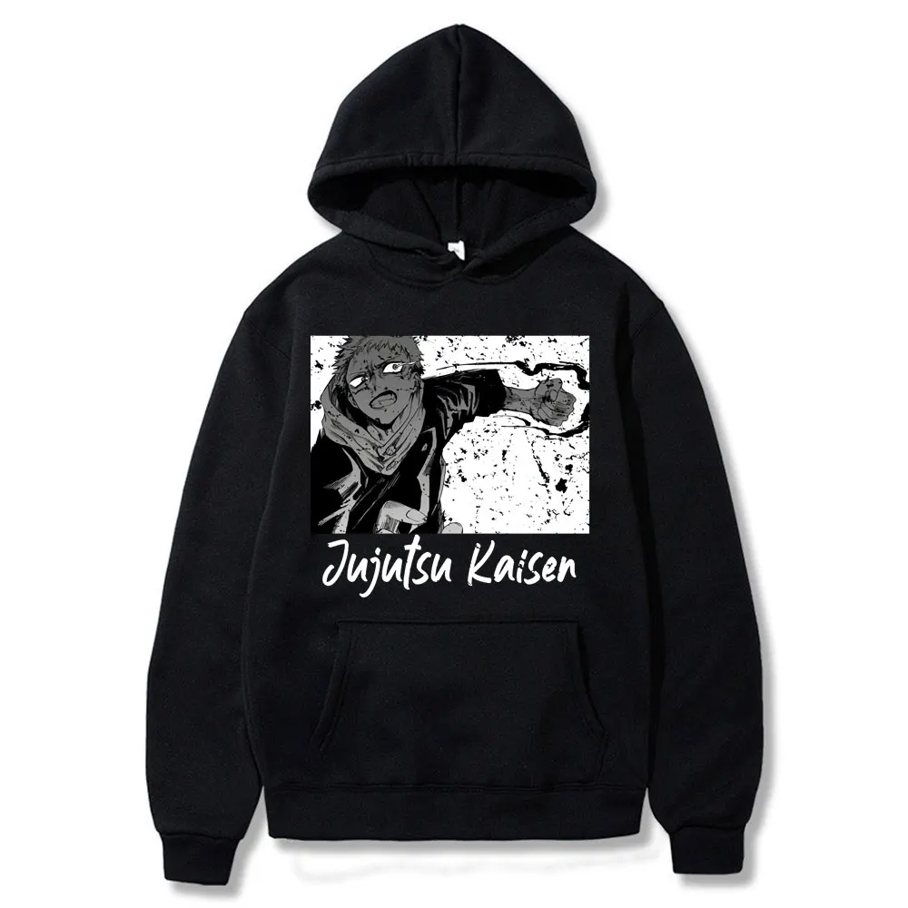 

New Japanese Anime Hoodies Jujutsu Kaisen Graphic Hoodie Winter Warm Cartoon Streetwear Harajuku Yuji Itadori Sweatshirts Male