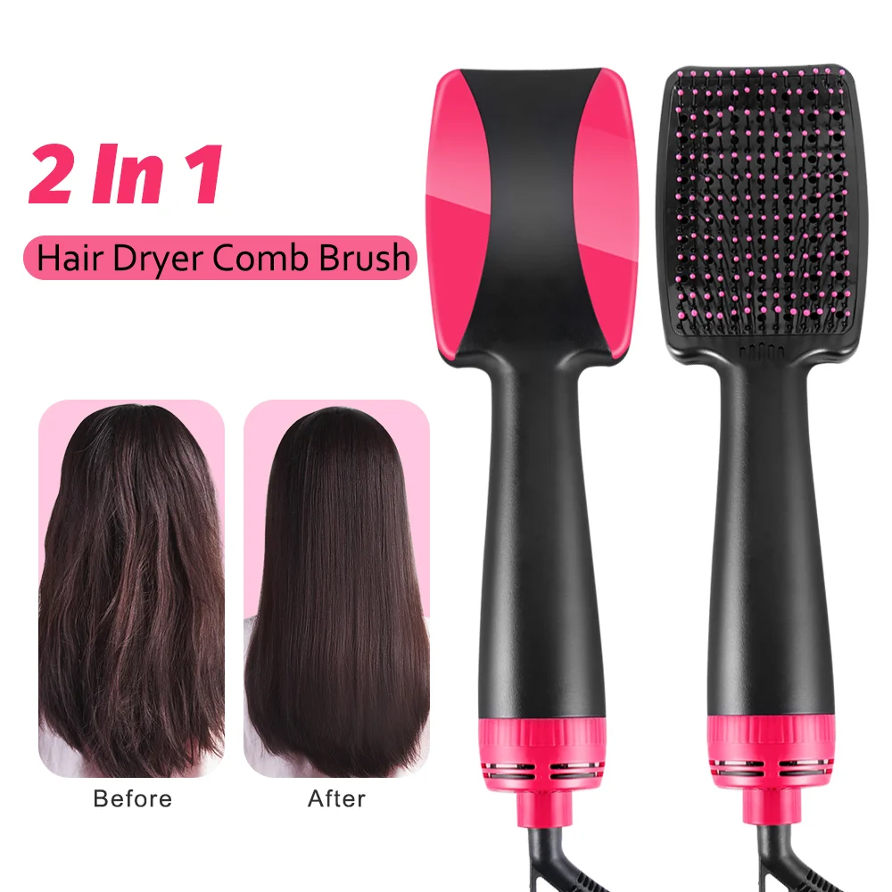 

3 in 1 Professional Straightening Brush Blow Hair Dryer Styler Hot Air Comb One Step Hair Dryer and Volumizer Hair Styling Tools