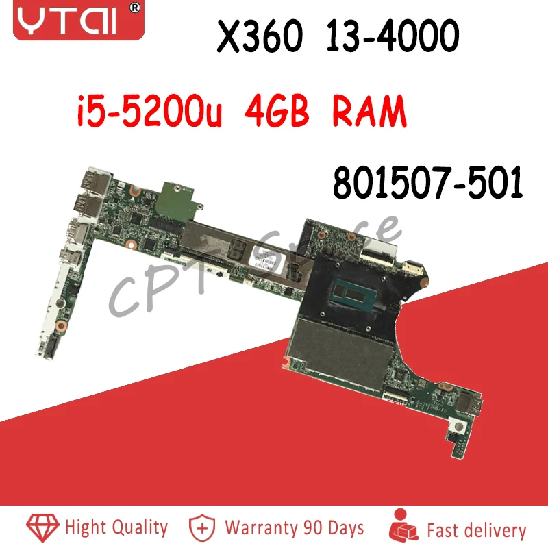 801507 501 для HP Spectre X360 материнская плата 4 Гб RAM i5 5200u DA0Y0DMBAF0 13 4000 ноутбука 100%