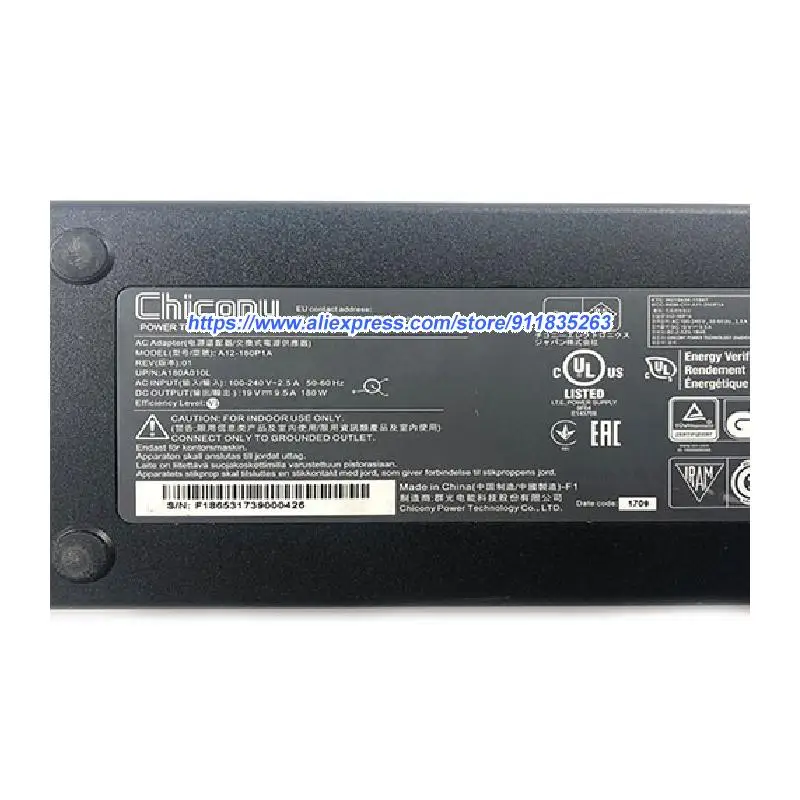 Фото Оригинальный адаптер питания A12-180P1A 19 В 9,5 А для MSI GL73 8SE-010 8RC-032 8RD-282 GP73 8RE-033FR 8RE-674AU GTX1060, зарядное устройство для ноутбука №2