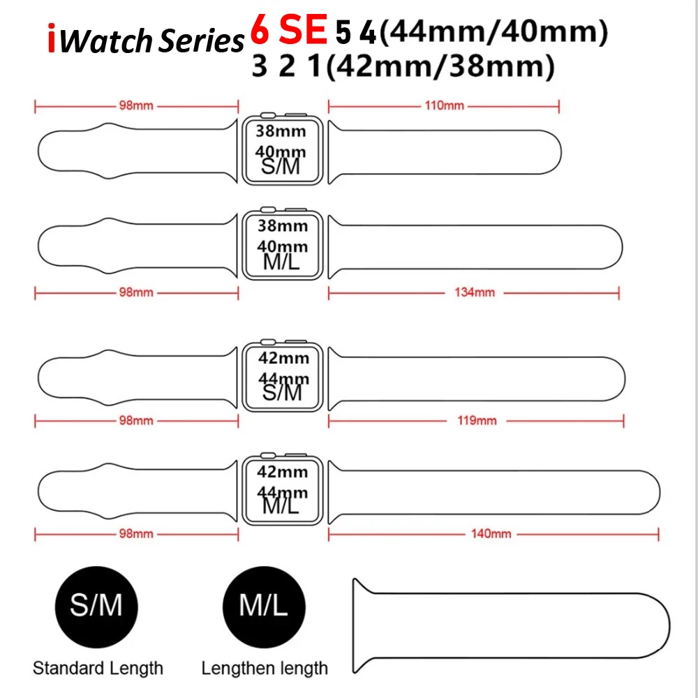 Ремешок силиконовый для apple watch se band модный браслет iwatch series 6 5 4 3 2 38 мм 42 44 40 |