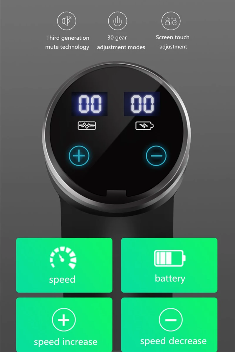 LCD мышечный массажный пистолет Спортивная терапия массажер Мышечная Релаксация