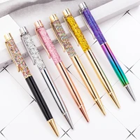 20pcs ball point pen upper barrel with crystal powder or gold paper glitter liquid floating pen office student writing pen