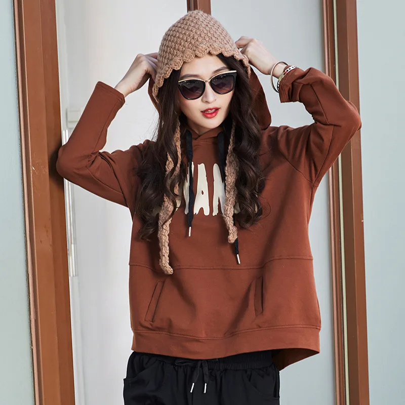

Women's Loose Long Sleeve Hooded Jacket Women's 2021 Spring New Letter Printed Thin Sweatshirt Fashion Hoodies Female