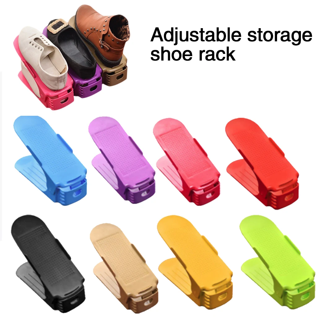 

10pcs Durable Adjustable Shoe Organizer Modern Cleaning Shoes Storage Rack Plastic Spce Saving Shoe Stand Shelf For Living Room