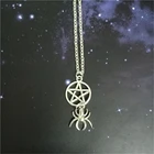 Ожерелье колдовства, ожерелье с насекомыми, ожерелье с пентаграммой, ожерелье с пауком, подарок Wiccan, ювелирные изделия с изображением ведьмы, подарок на праздник