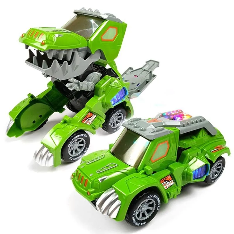 

Deform динозавр автомобиль игрушечный автомобиль форма динозавра Деформация игрушки светодиодный светильник кой мигающая Музыка электричес...