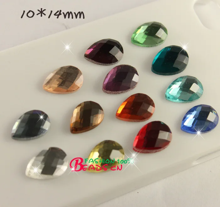 20 шт./лот граненые 10x14 мм каплевидное Хрустальное стекло стразы камни без