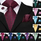 Hi-Tie 8,5 см Рождественский 100% шелковые галстуки для мужчин, карманные Квадратные запонки для склада США, набор мужских галстуков красного, синего, фиолетового цветов, свадебные галстуки