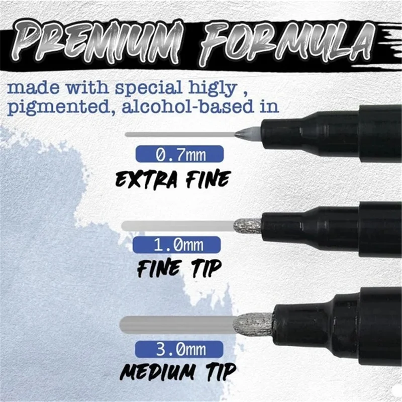 

Liquid Mirror Chrome Marker with 0.7/1/3mm Nib Mirror Reflection Sign Pen Soomth Writing ASD88