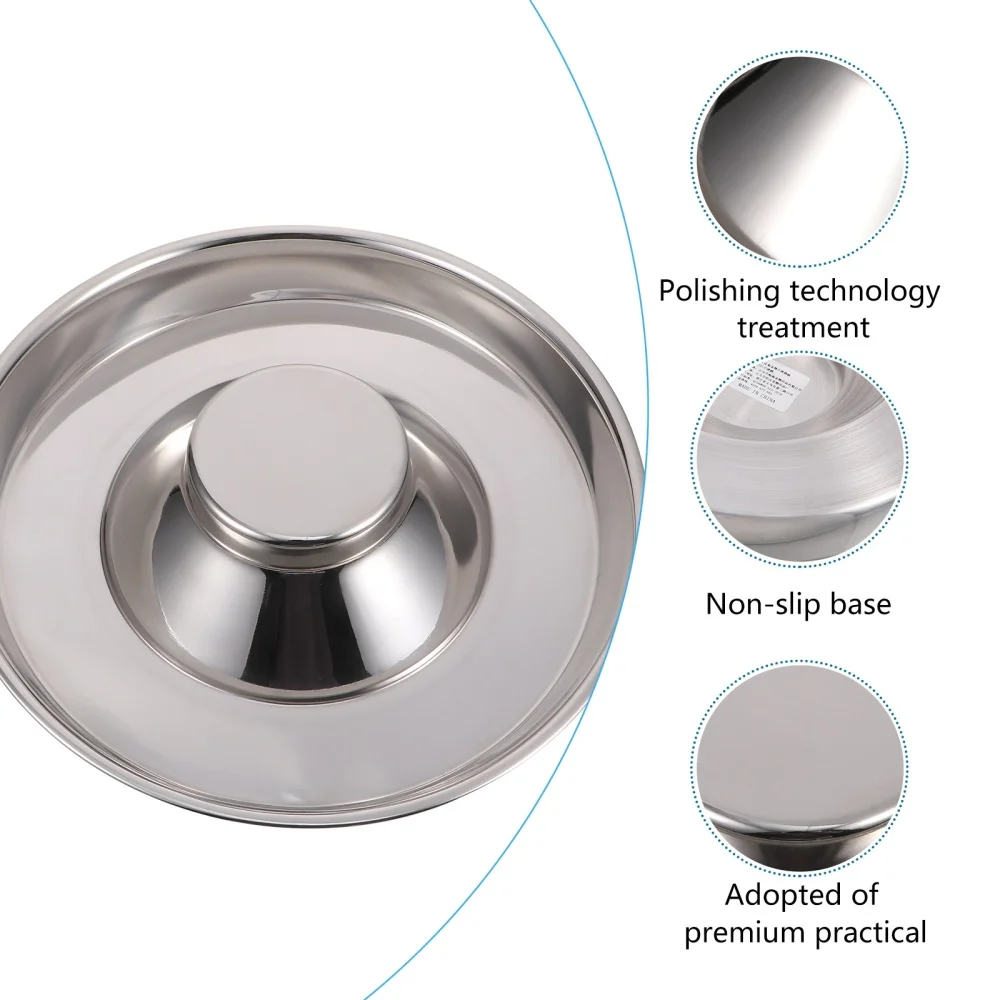 

Puppy Bowl Feeding Bowl Metal Feeding Container Dog Pet Supply (Silver)
