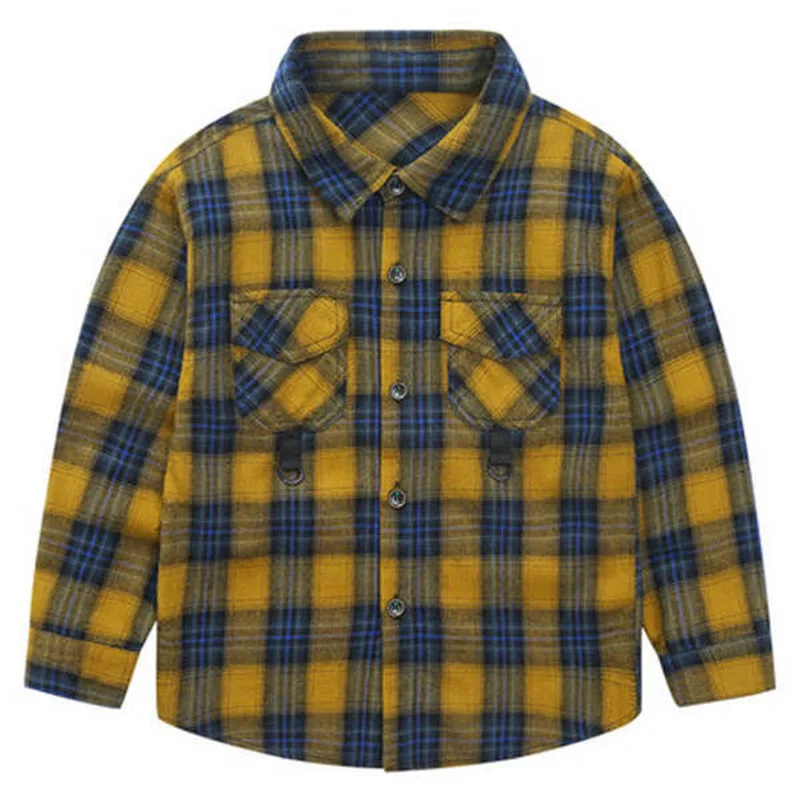Рубашки для мальчиков Классические повседневные Детские рубашки в клетку От 4 до