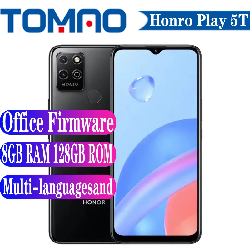 Новый мобильный телефон Honor Play 5T Unisoc T610 Octa Core 8 ГБ RAM 128 ROM 6 517 &quot5000 мАч 22 5 Вт SuperCharge 13MP