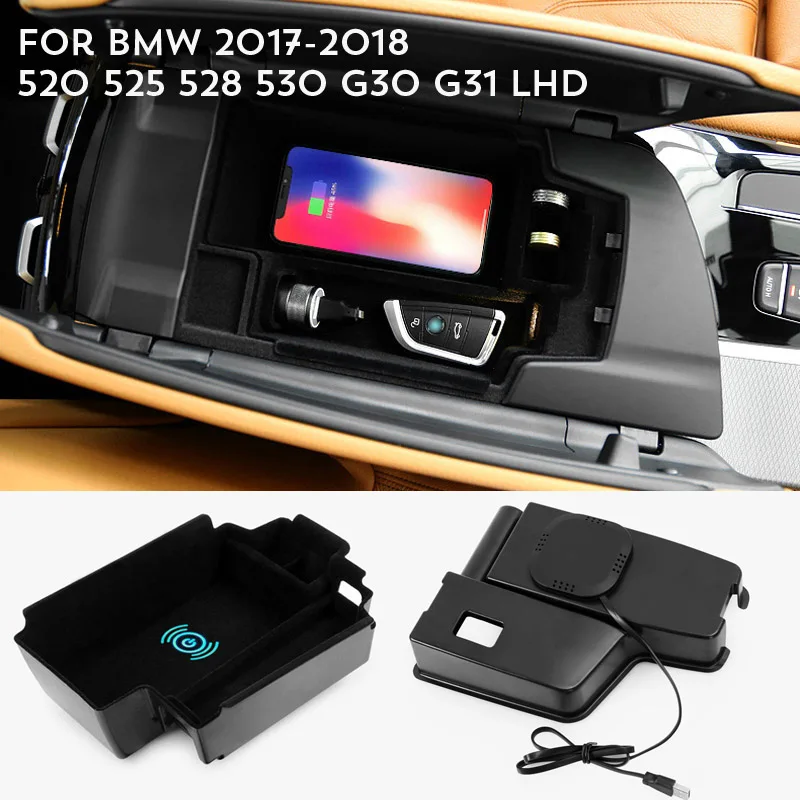

For 2016-2018 BMW X1 F48 F30 F31 F20 F21 2013-2018 G30 G31 LHD X3 X4 Mobile phone wireless charging Central Armrest storage box